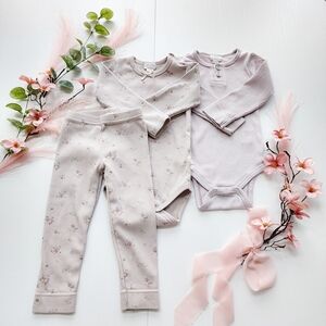Jamie Kay Set: Long Sleeve Ribbed Knit Bodysuit + Leggings, Size 12-18 Months